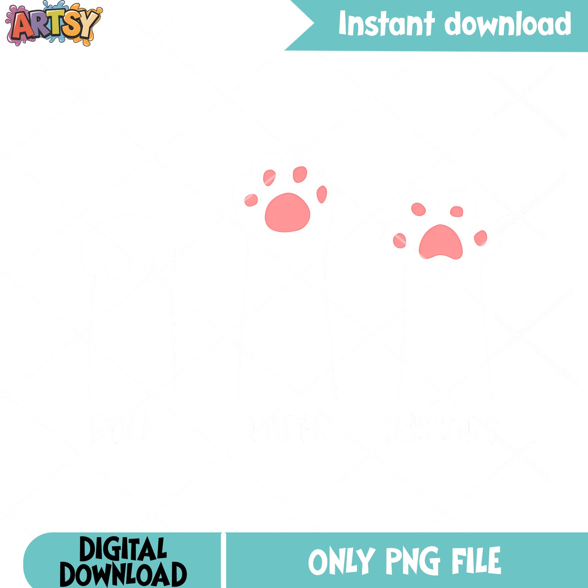 Rock Paper Scissors Hand Game Cute Paw png, cute art png, disney png