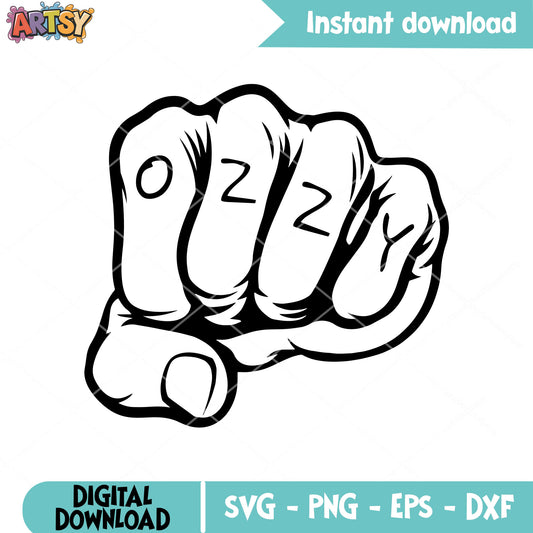 Rock in peace ozzy hand svg, ozzy osbourne svg, ozzy 2025 svg