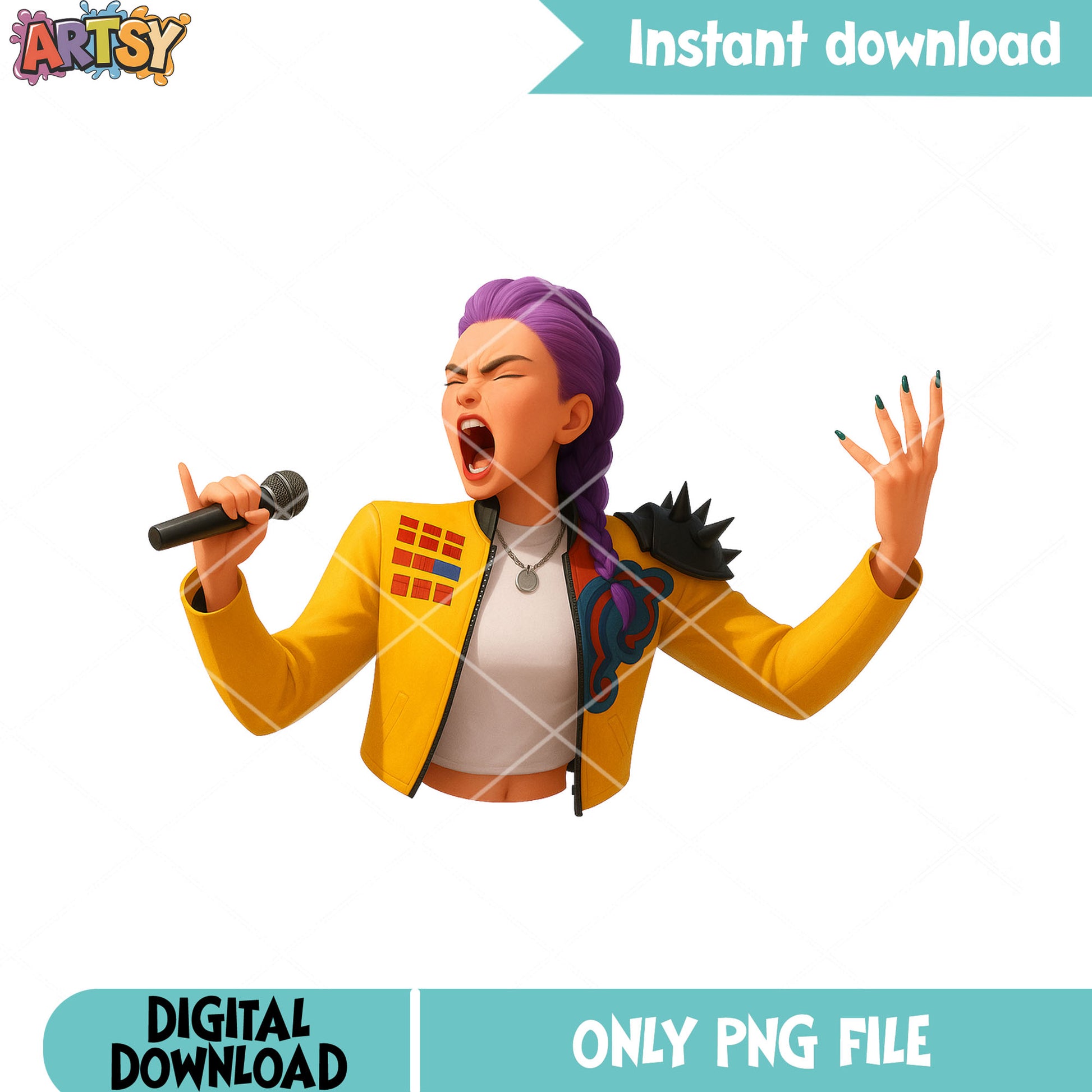 Rock n roll rumi singer png, huntrix rumi png, kpop demon hunters png