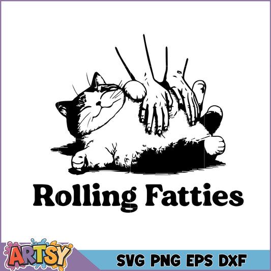 Rolling Fatties Cat SVG Design