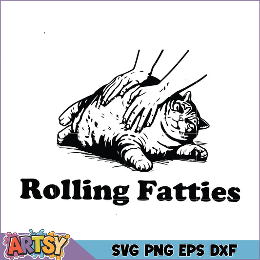 Rolling Fatties Cat SVG Design