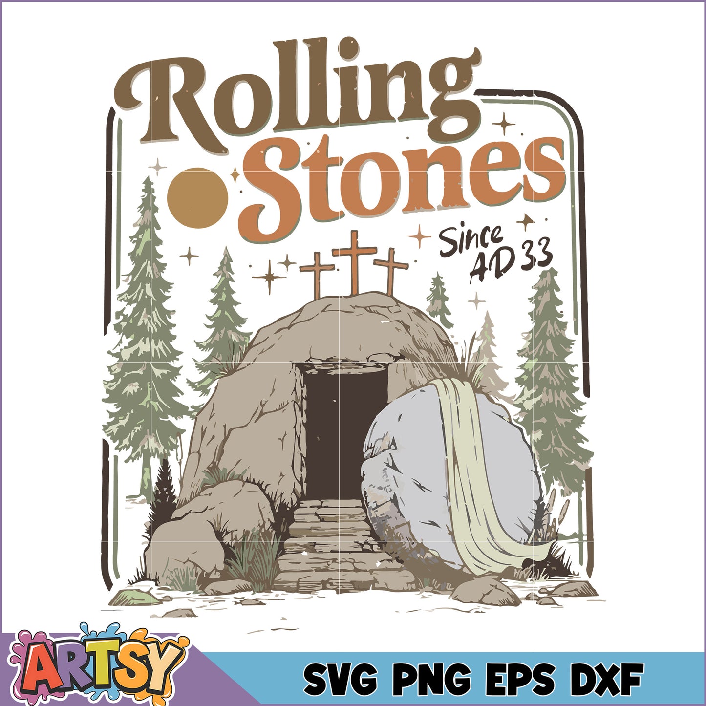 Rolling Stones Tombstone SVG Design