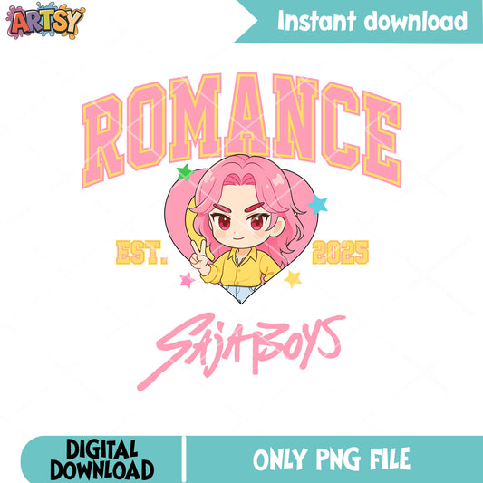 Romance chibi saja est png, saja boys band png, kpop demon hunters png