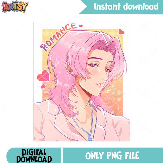 Romance saja boy poster png, kpop romance png, romance anime png
