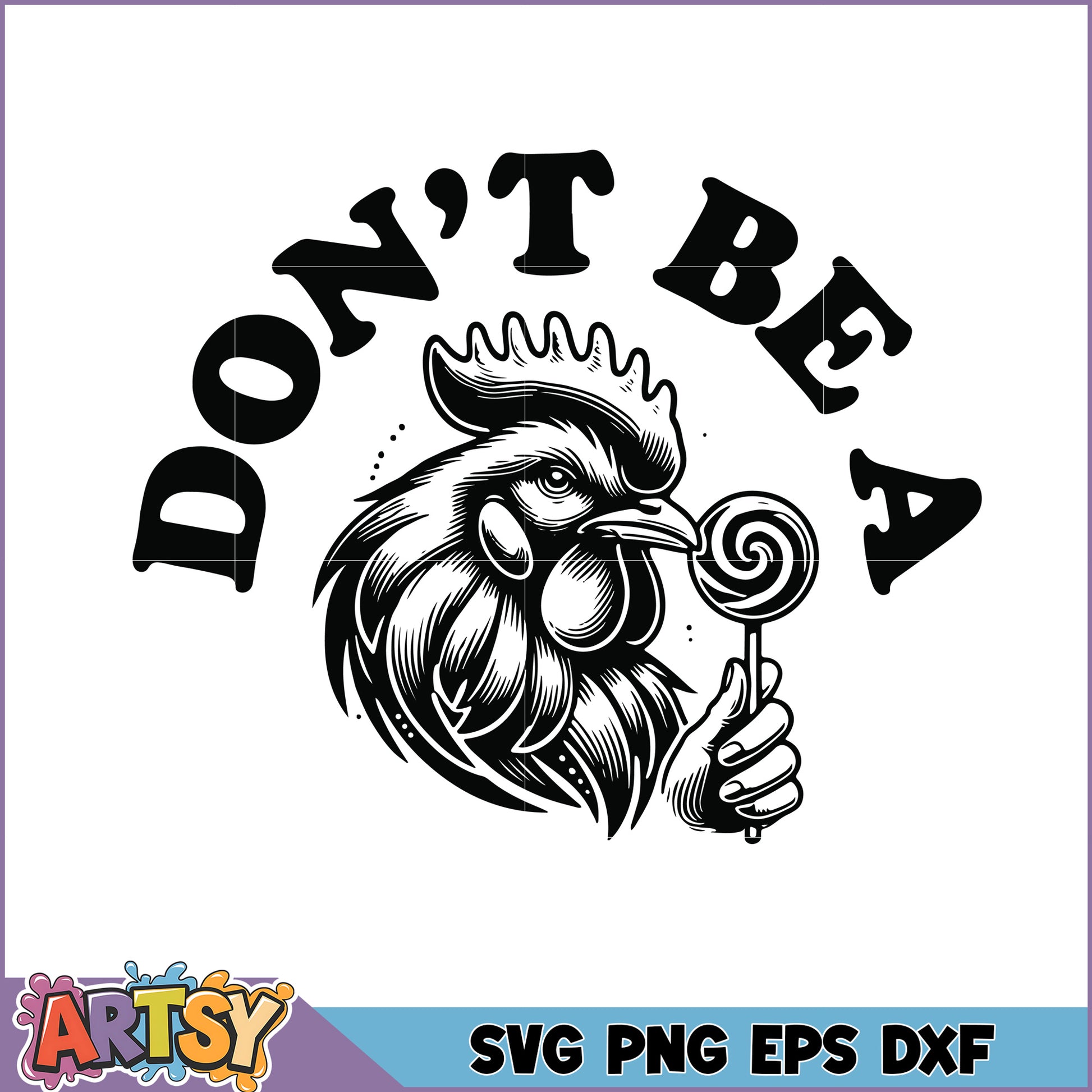 Rooster Lollipop SVG Cut File