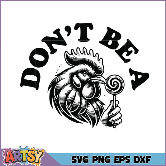 Rooster Lollipop SVG Cut File