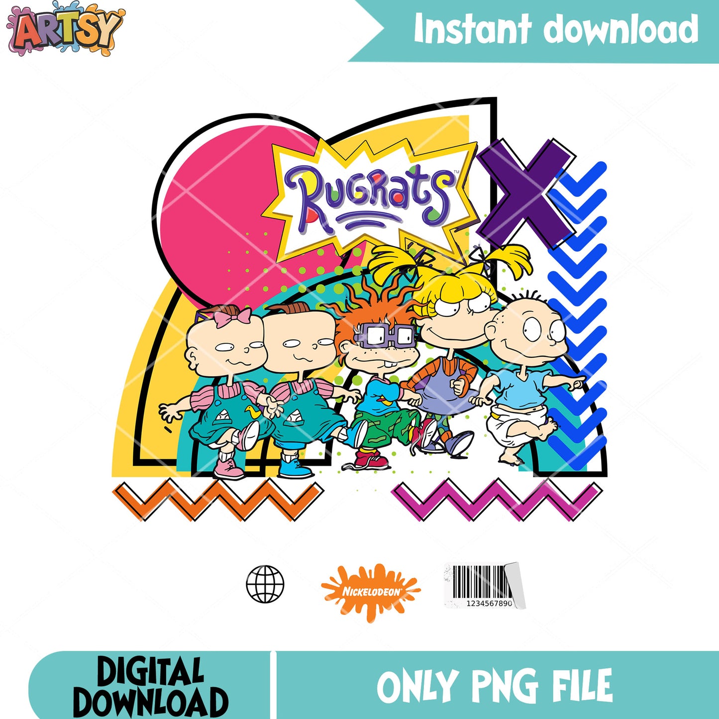 Rugrats classic cartoon png, cartoon png, 90s Nickelodeon show png