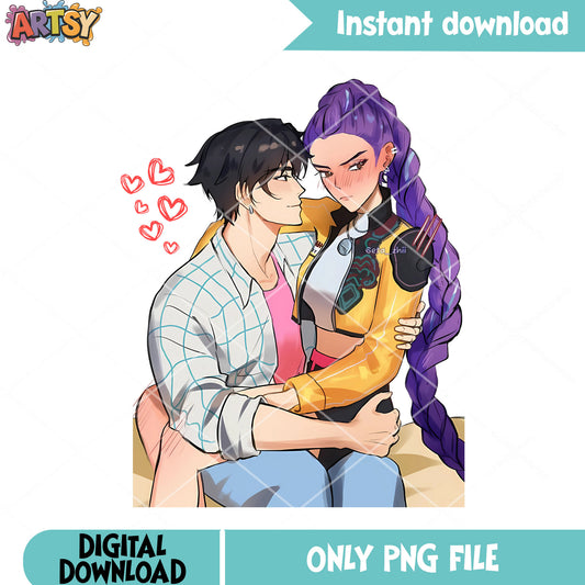 Rujinu rumi kpop poster png, couple rujinu png, anime couple png