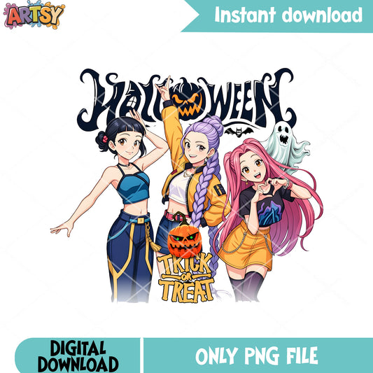 Rumi and zoey mira png, scary halloween​ png, demon hunter kpop png