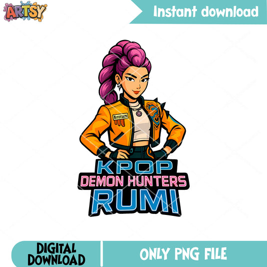Rumi huntrix band png, rumi huntrix png, huntrix band png