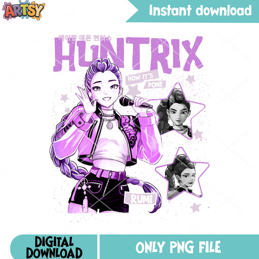 Rumi huntrix solo png, kpop solo png, anime poster solo png