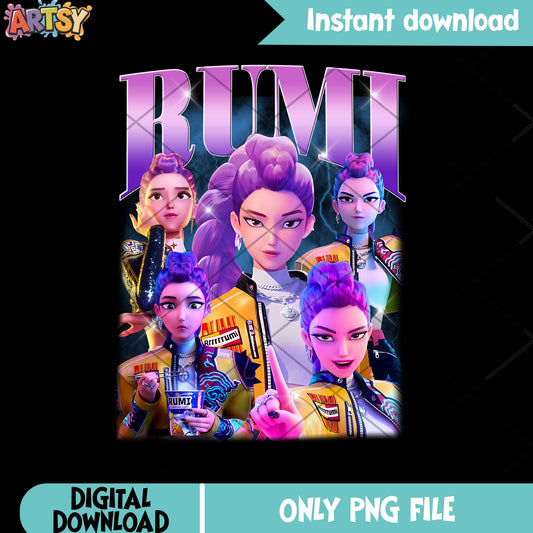 Rumi in her vibes png, Rumi huntrix png, kpop demon hunters png
