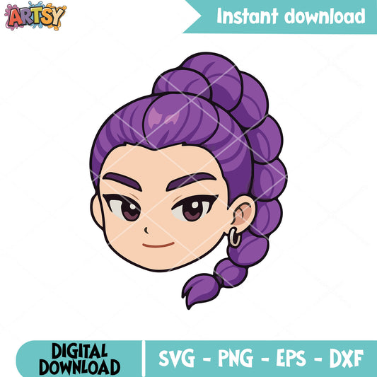 Rumi kpop head svg, huntrix rumi svg, rumi kpop hunters svg