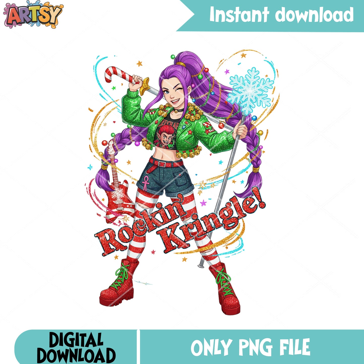 Rumi rockin noel witches png, hutrix rumi png, snowflake christmas png