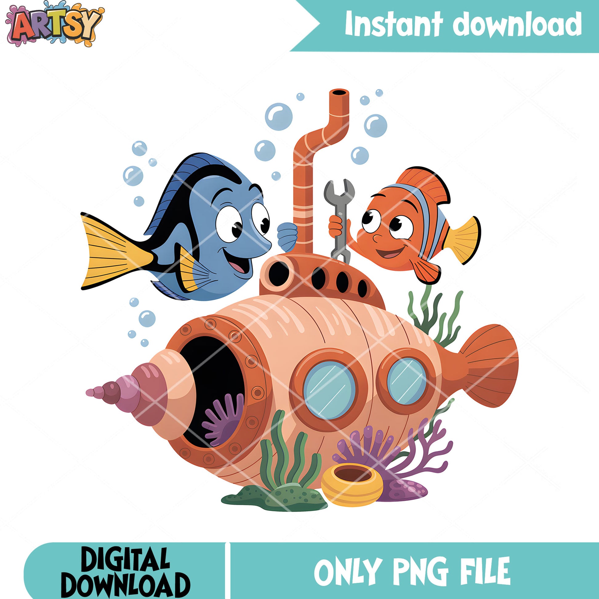 Rust submarine disney nemo png, nemo dory png, dory disney png