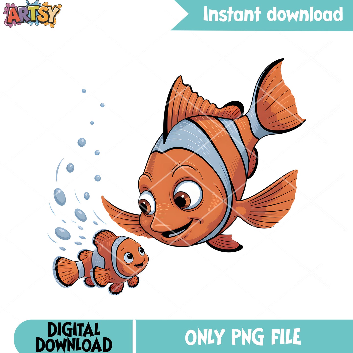 SOn and father disney png, disney clownfish png, disney poster png