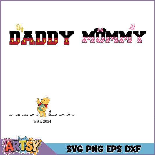 SVG Bundle Mommy Daddy Mama Bear Designs