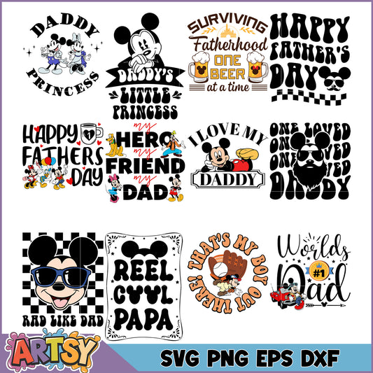 SVG Bundle with Mickey Mouse Designs for Father's Day Celebrations