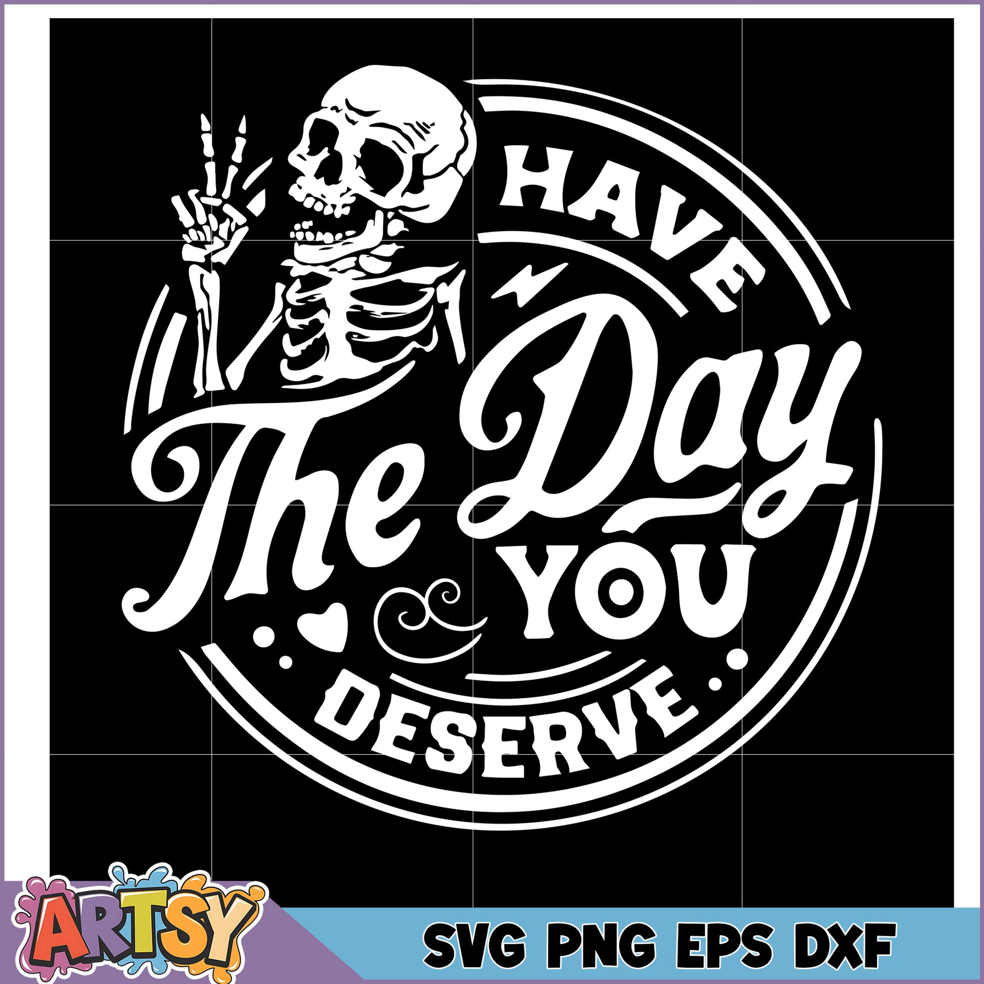 SVG Skeleton Graphic for Positive Day Inspiration