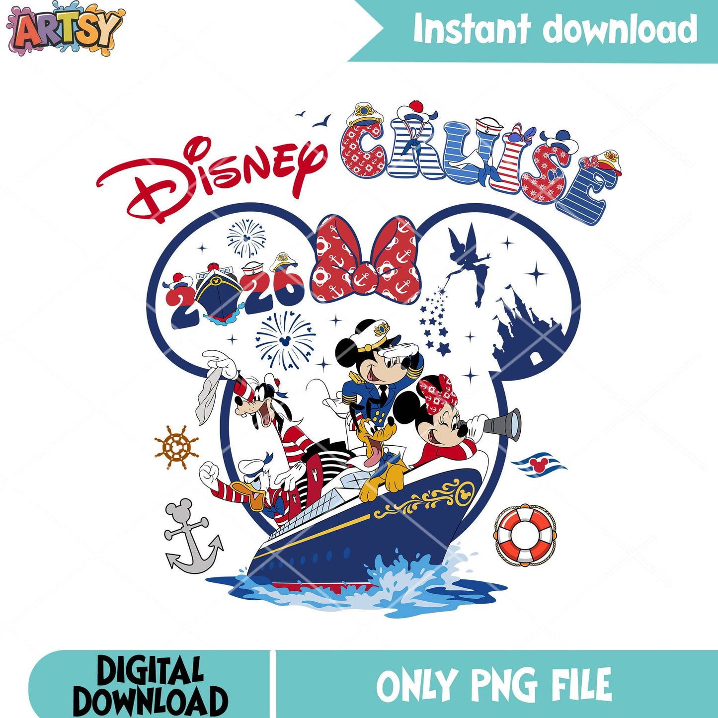Sailor cruise mickey friends 2026 png, disney trip png, mickey friends png