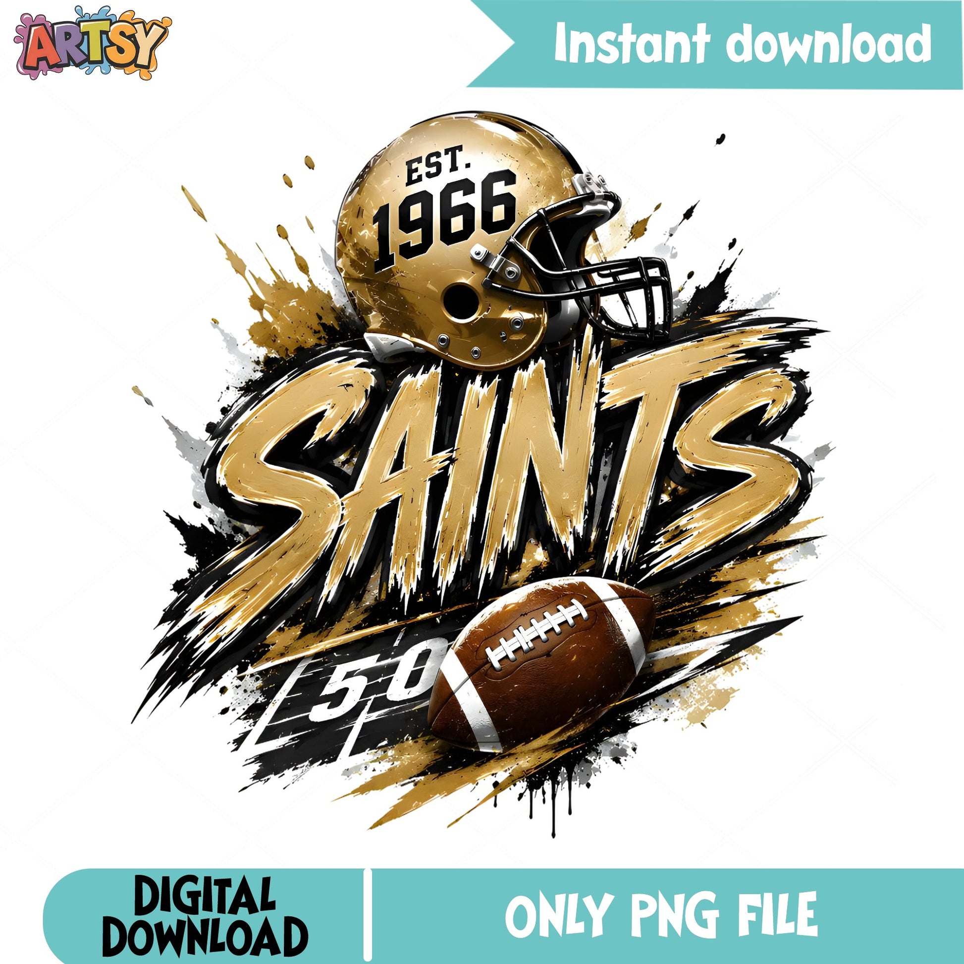 Saints Football PNG, New Orleans Saints Sublimation, NFL PNG