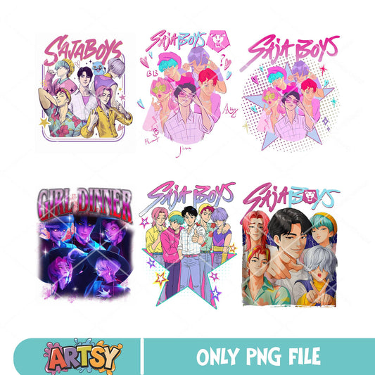 Saja boy kpop png bundle, the saja boys​ png, kpop demon hunters​ png