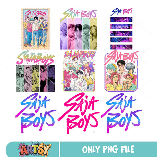 Saja boy men band png bundle, the saja boys​ png, kpop demon hunters​ png