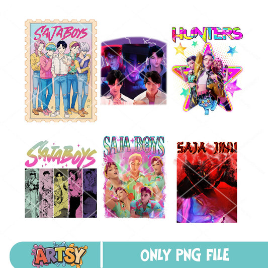 Saja boys anime png bundle, Demon Hunter png, saja boys png