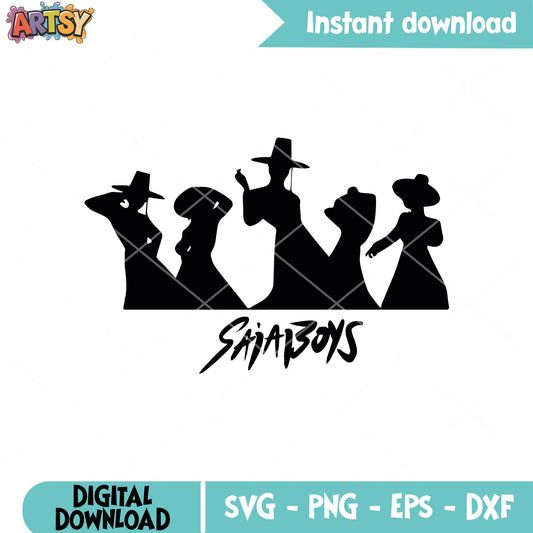 Saja boys band silhouette svg, saja boys svg, kpop saja boys svg