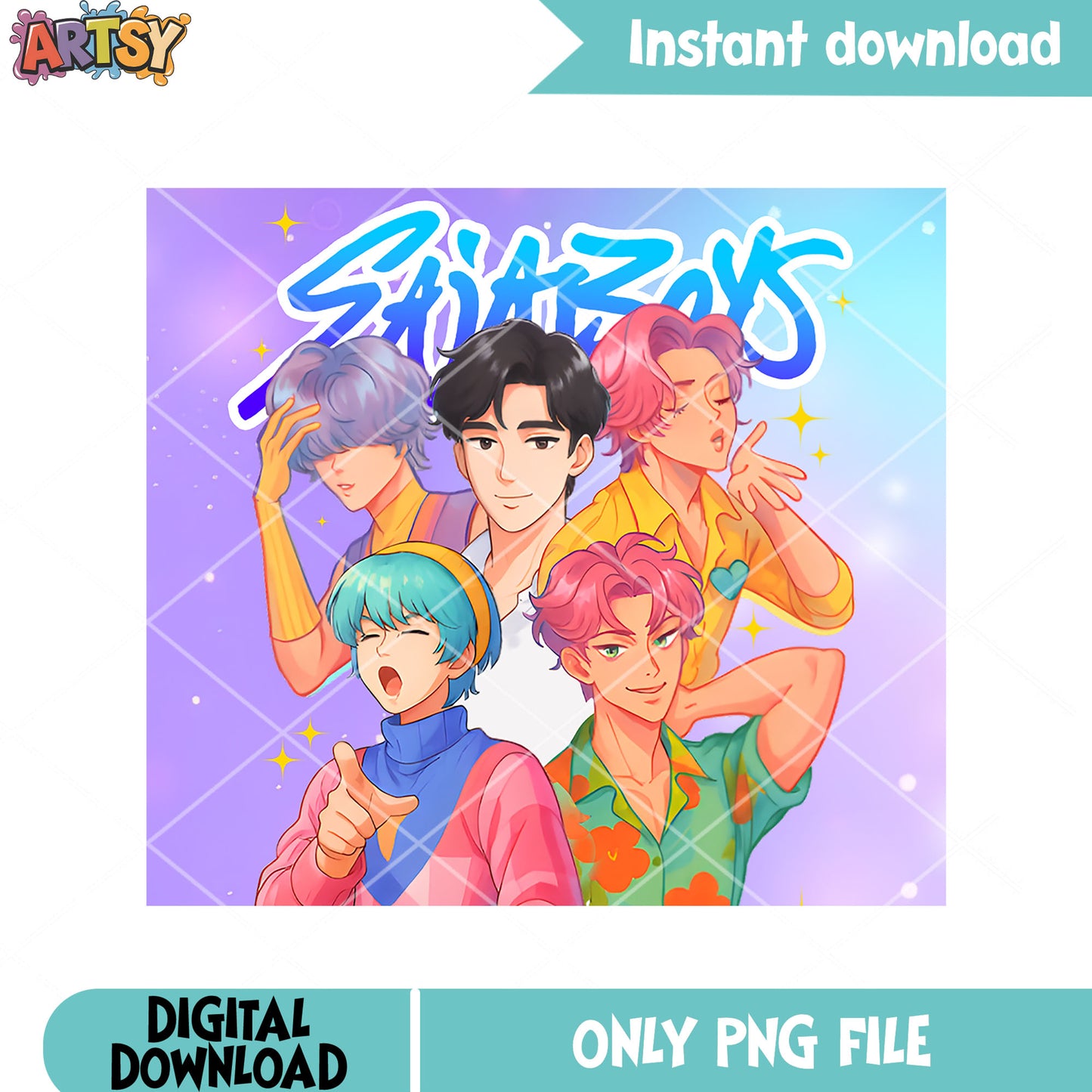 Saja boys blowing a kiss png, saja kpop png, anime pose png