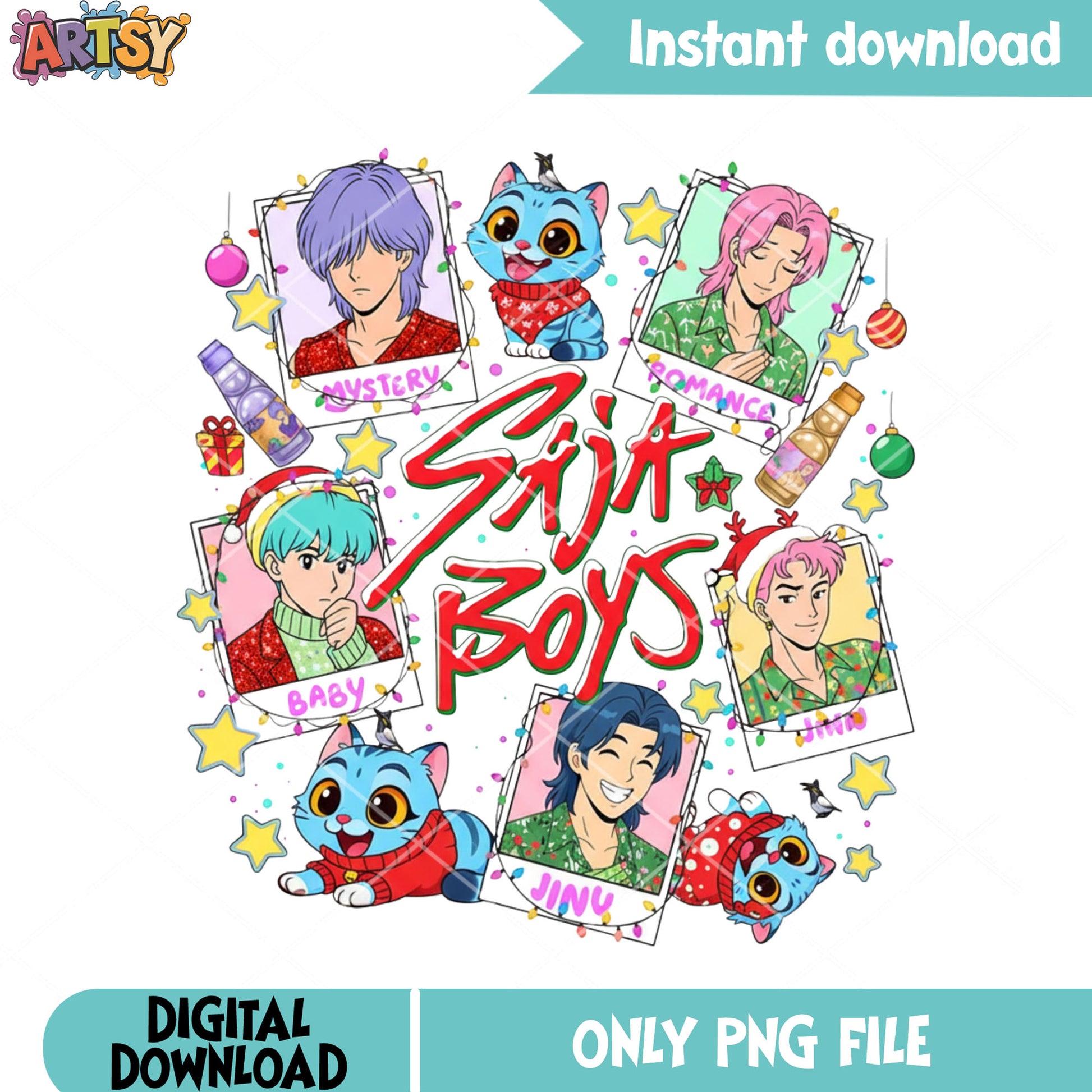 Saja boys christmas demon png, kpop demon hunter png, mira huntrix png