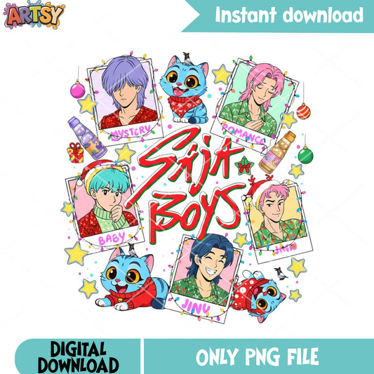 Saja boys christmas demon png, kpop demon hunter png, mira huntrix png