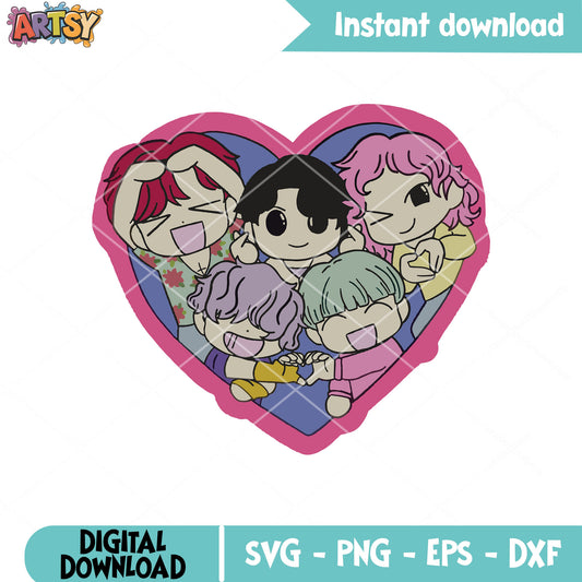 Saja boys cute team svg, saja boys band svg, kpop saja svg