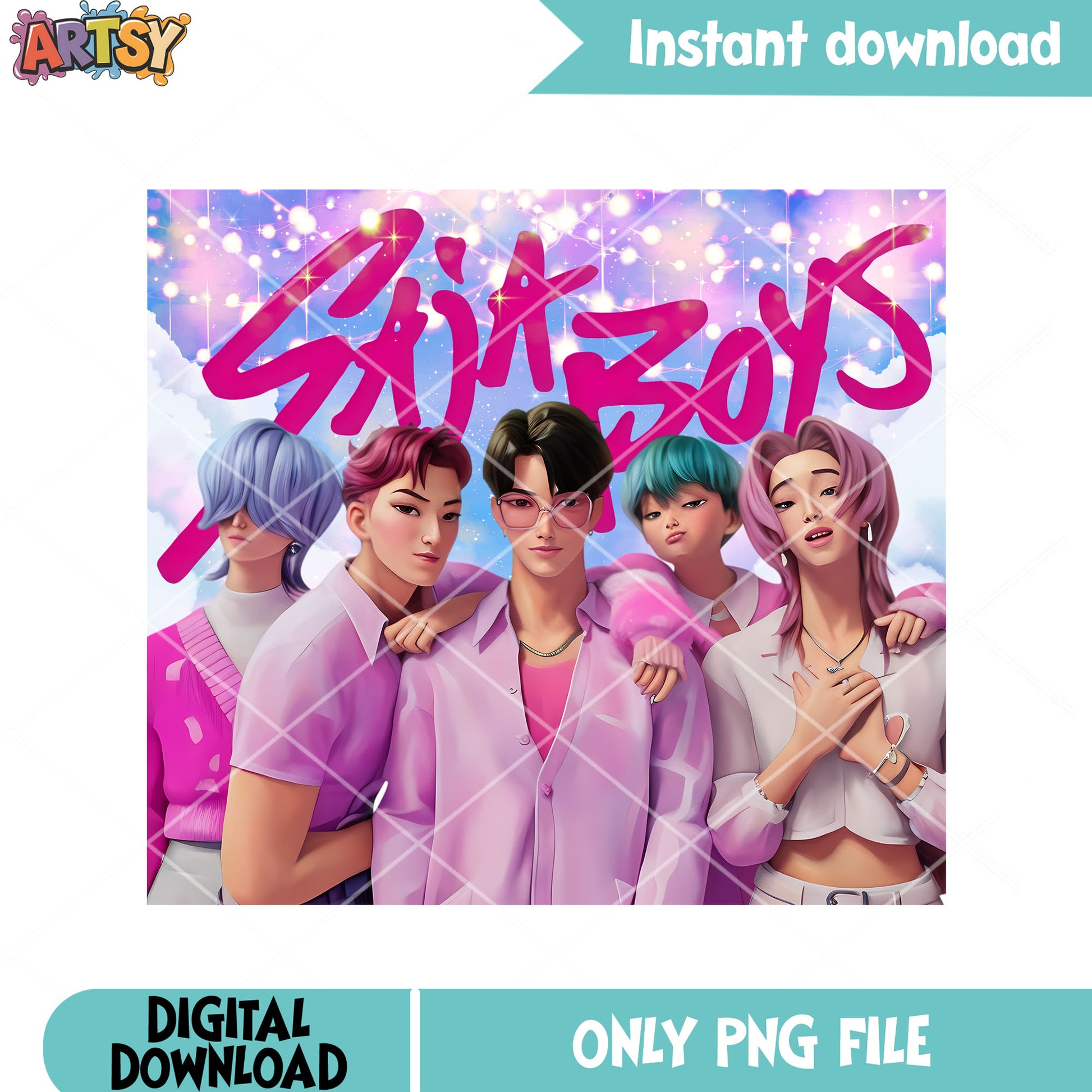Saja boys demon hunters png, boys pose png, poster boys kpop png