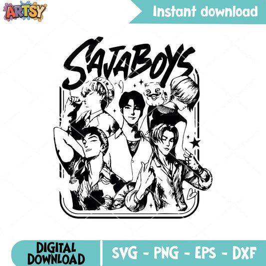 Saja boys handsome band svg, saja boys svg, kpop demon hunters svg