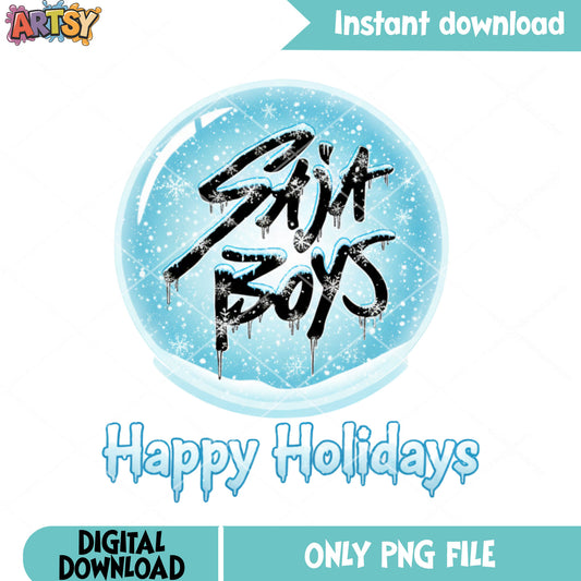 Saja boys happy holidays png, merry christmas png, saja boys png