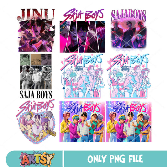Saja boys kpop bundle png, saja boys fanart​ png, saja boys names​ png