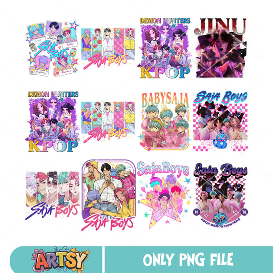 Saja boys kpop bundle png, saja boys png, kpop hunters png
