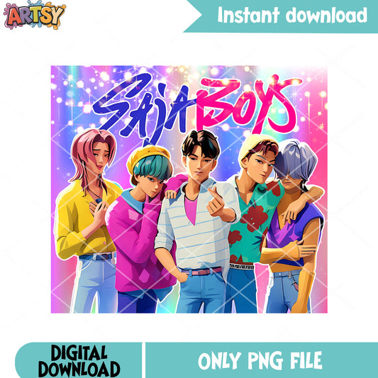Saja boys kpop png, boys saja png, poster anime pose boy png