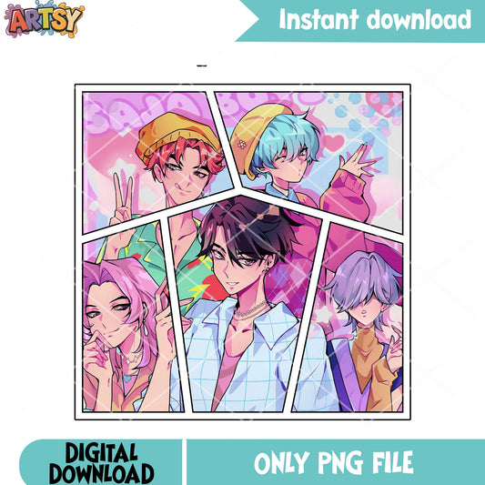 Saja boys layout manga png, manga poster png, boys saja manga png