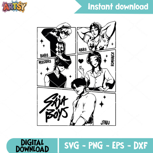 Saja boys member svg, saja boys band svg, saja boys netflix svg