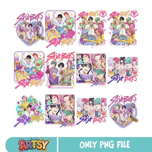 Saja boys poster bundle png, kpop netflix png, kpop saja boys png