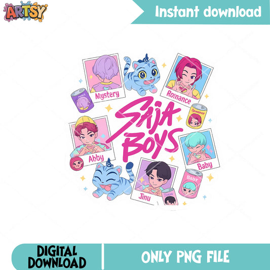 Saja boys pretty boys png, love saja boys png, romance saja png