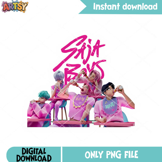 Saja kpop boys baby png, poster saja 3d baby png, sticker 3d png