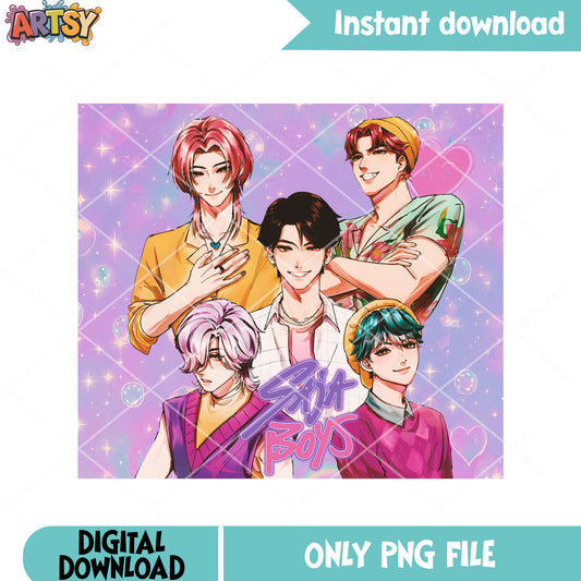 Saja kpop boys love png, saja boys png, demon hunters kpop png