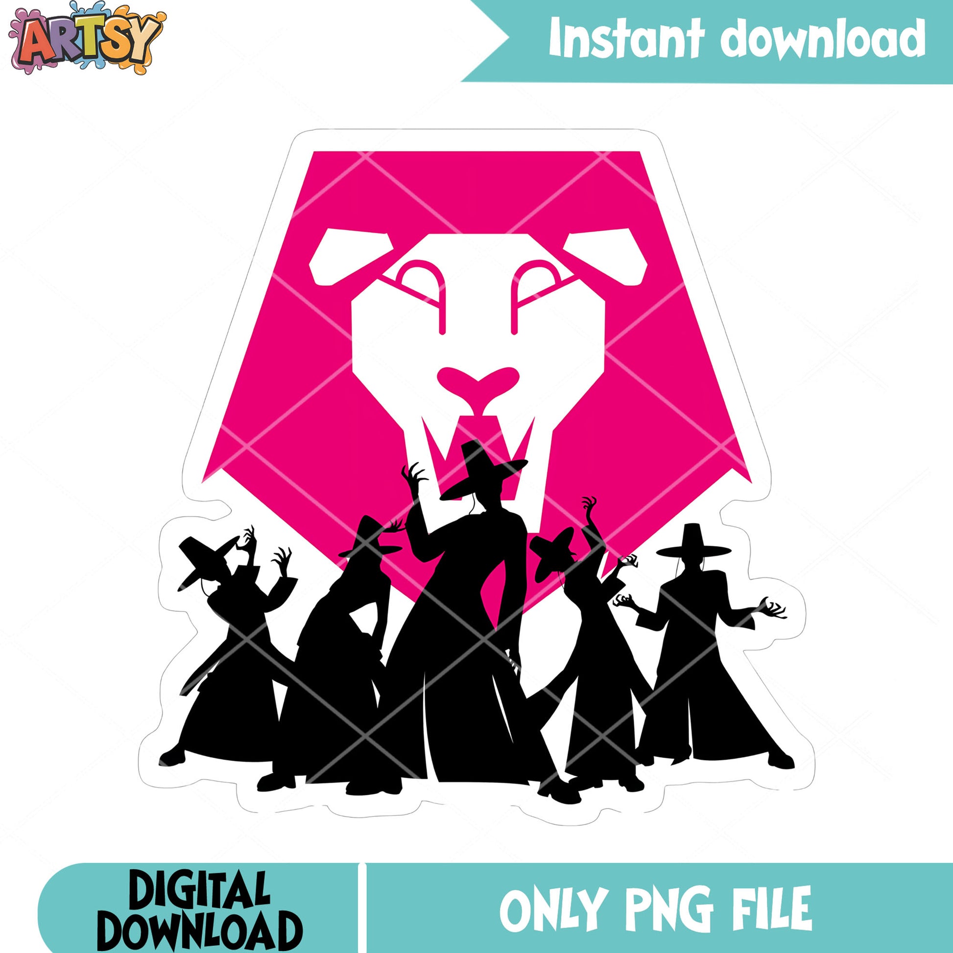 Saja shadow pink lion png, saja boys band png, kpop demon hunters png