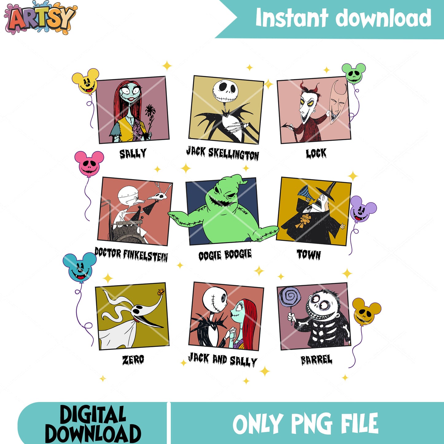 Sally and jack png, jack skelington png, halloween night png