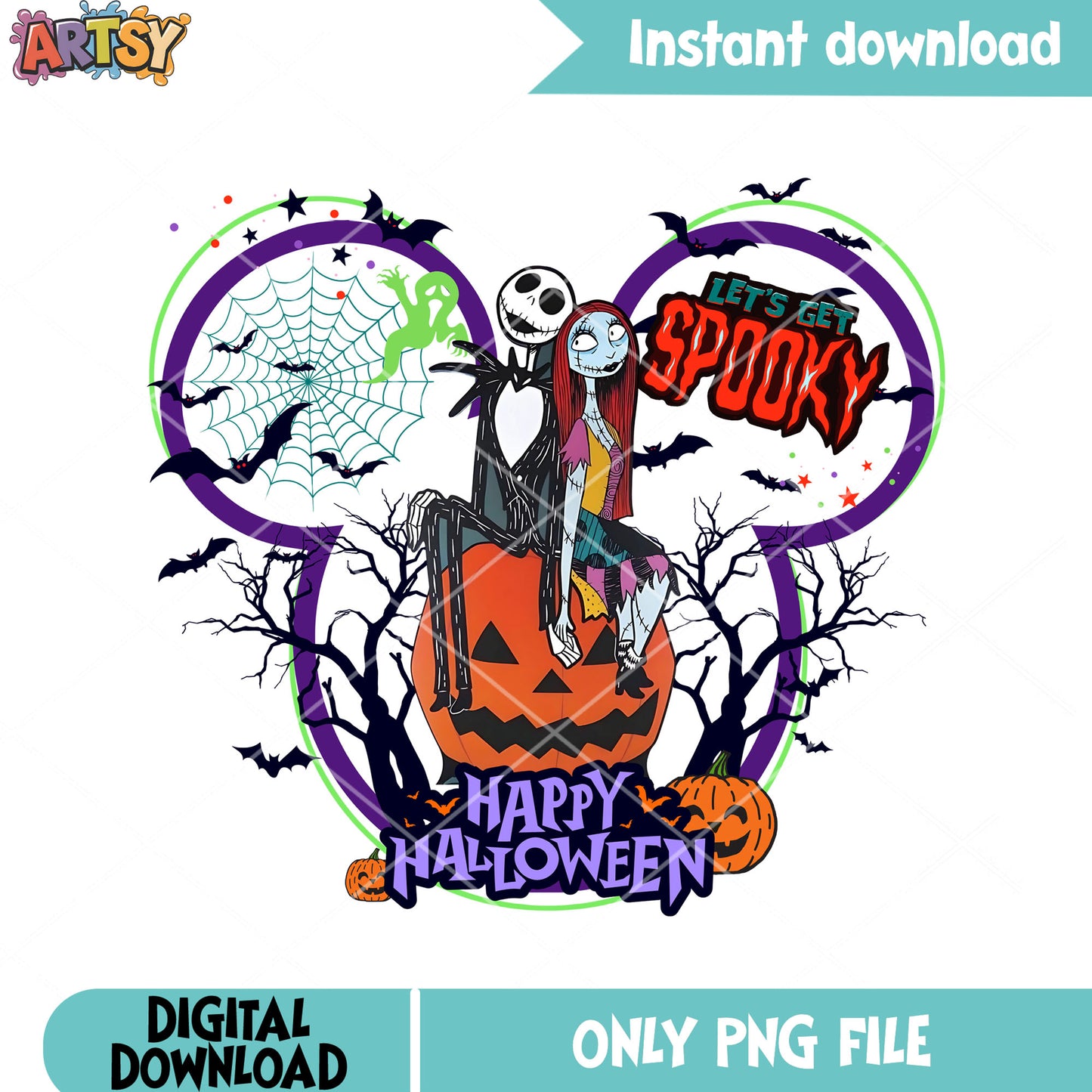 Sally wife jack skelington png, spider web png, creepy halloween png