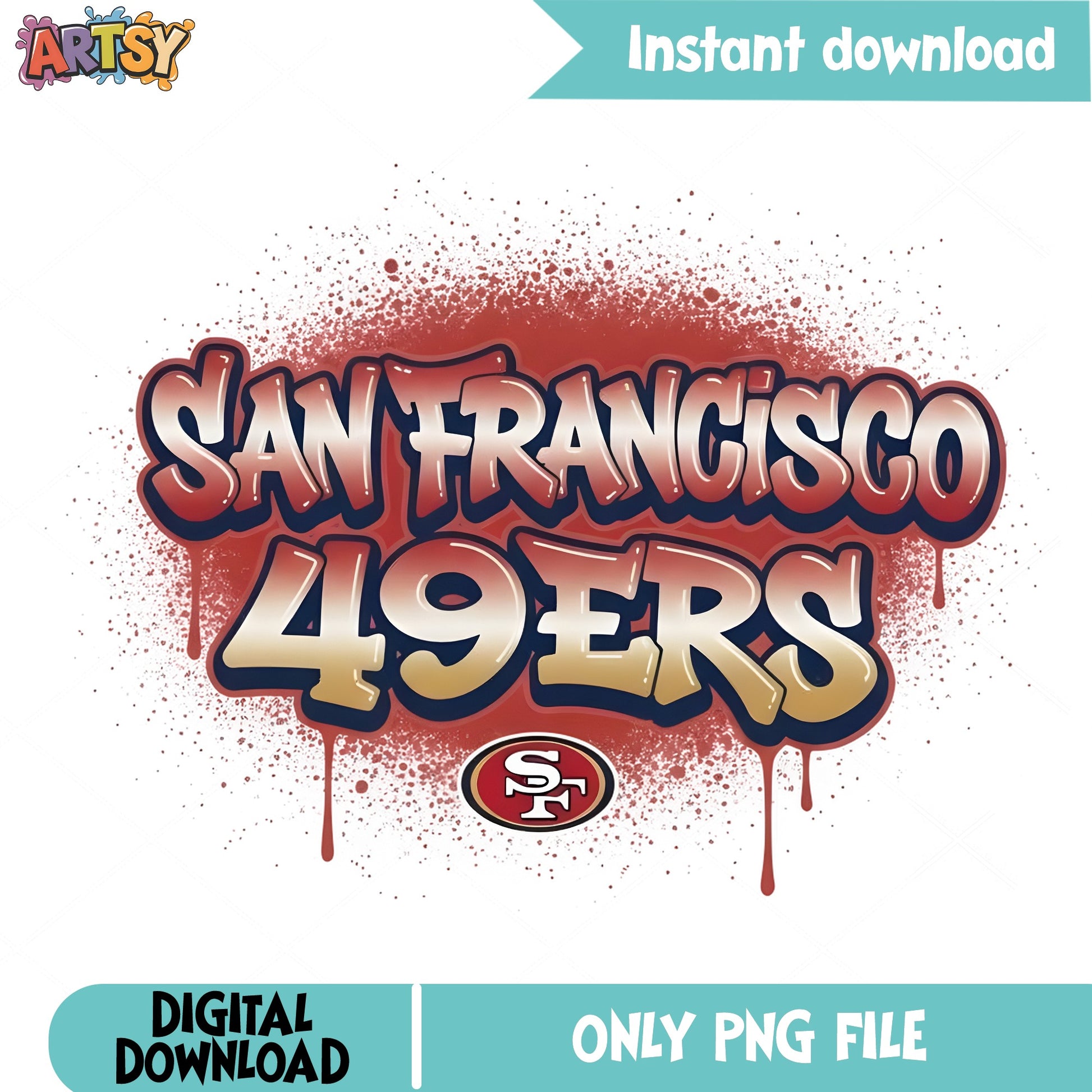 San Francisco 49ers Graffiti PNG, NFL Football PNG, Niners PNG