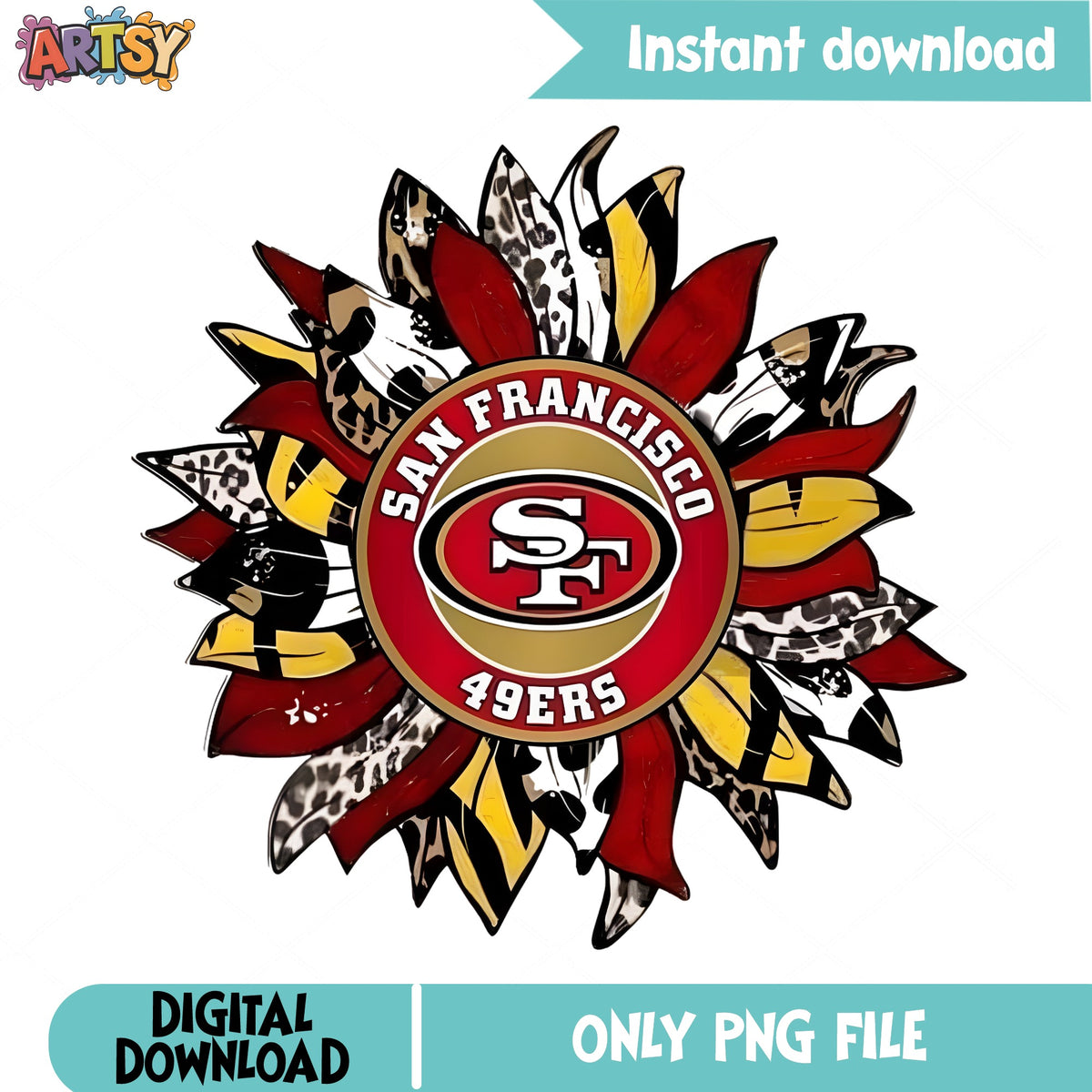 San Francisco 49ers Sunflower PNG, NFL Football PNG, 49ers PNG